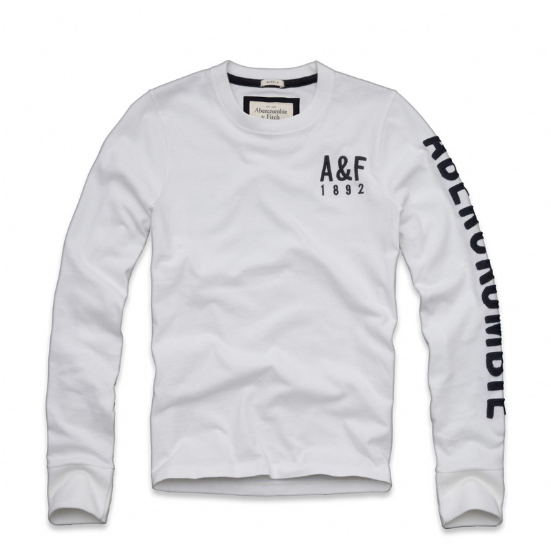 Abercrombie Fitch Hombres De Cuello Redondo Largo Remera AF5809